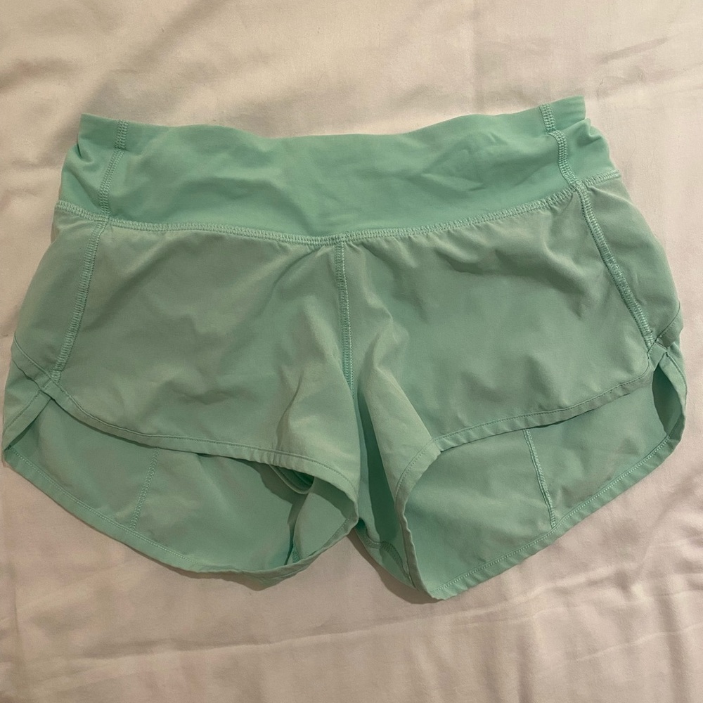 Size 2 Mint green lululemon speed up shorts